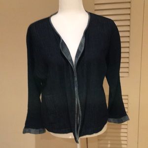Eileen Fisher NWOT denim look sweater jacket